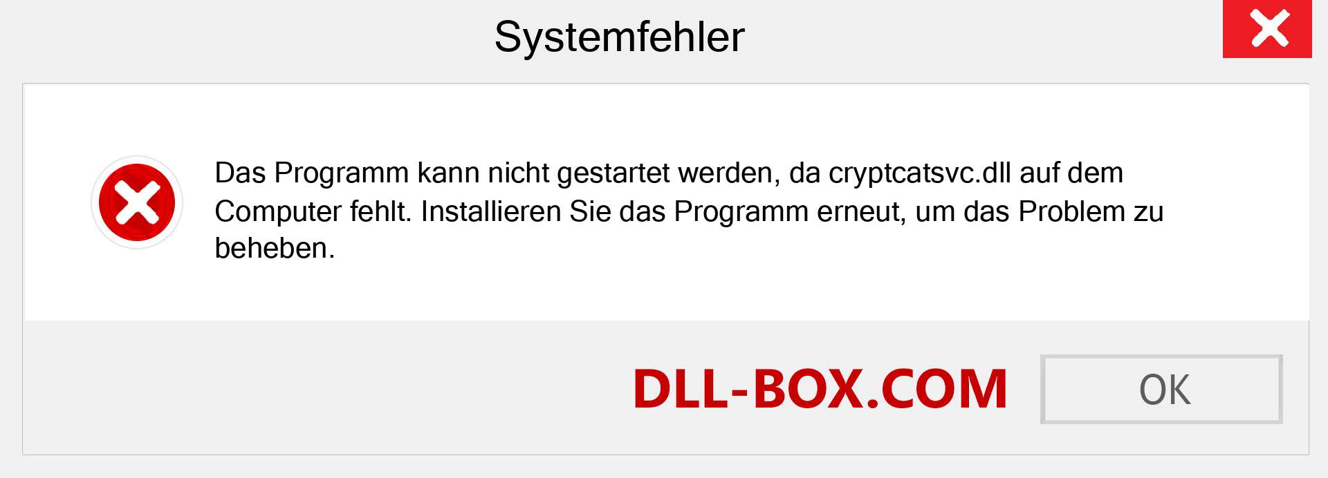 cryptcatsvc.dll-Datei fehlt?. Download für Windows 7, 8, 10 - Fix cryptcatsvc dll Missing Error unter Windows, Fotos, Bildern